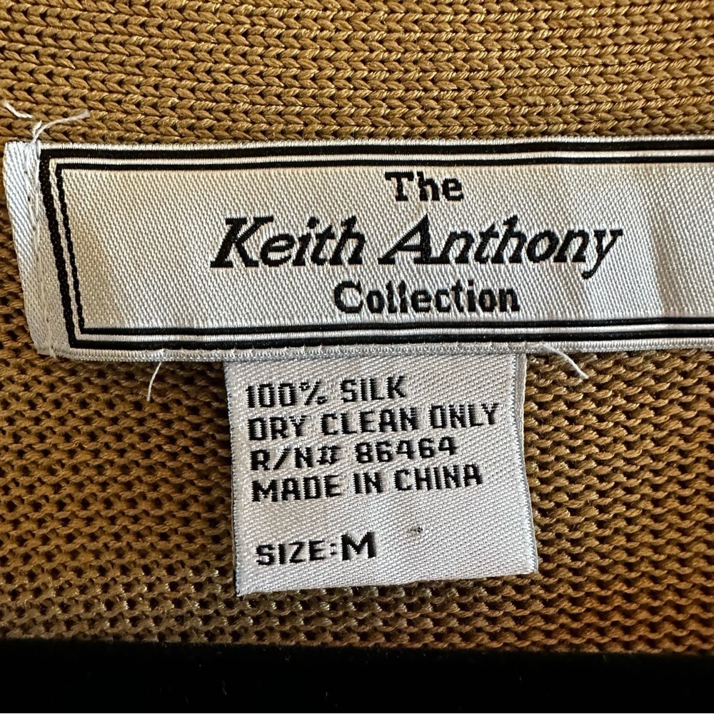 Vintage Keith Anthony Collection 100% Silk Grandpa V-Neck Cardigan Sweater - Picture 2 of 11